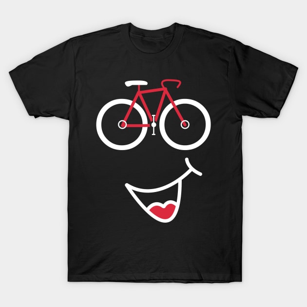 Bicycle Smiley Face Bike Emoji T-Shirt by 4U2NV-LDN